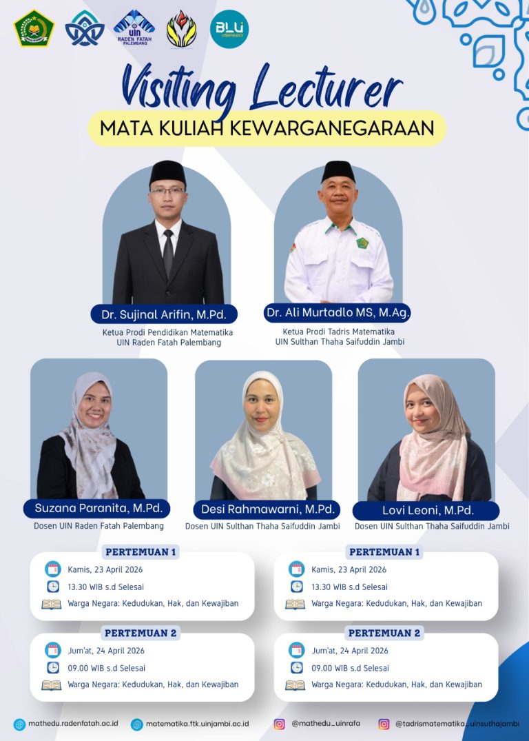 Visiting Lecturer Perdana UIN STS Jambi di UIN Raden Fatah Palembang Bahas Hak dan Kewajiban Warga Negara